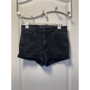 American Eagle Black High Waisted Denim Shorts